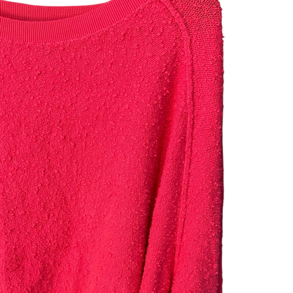 Free People Found My Friend Balloon Sleeve Sweatshirt Barbie Pink Small Costal - Picture 7 of 8